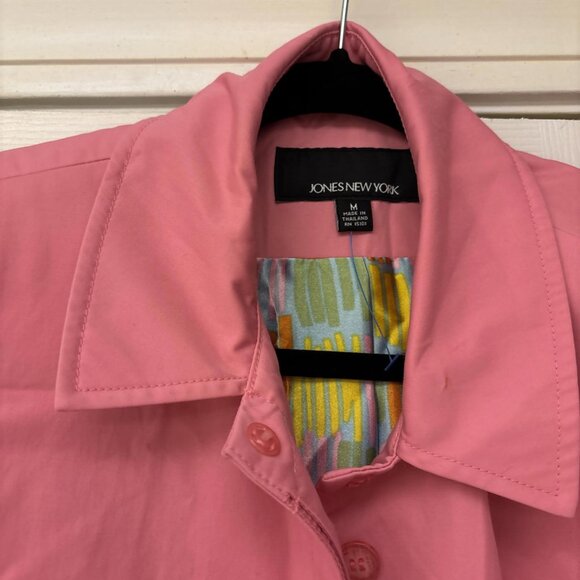 Ladies Jones New York All Weather Petal Pink Lined Coat. Medium. So Cute. Button - Picture 9 of 10